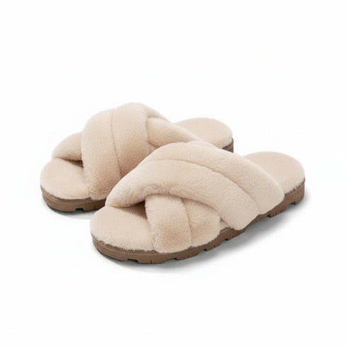 Crisscross Plush Cloud Slippers