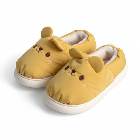 Bear Eared Puffer Home Slippers
