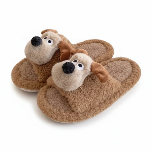 Doggo Face Fuzzy Home Slippers