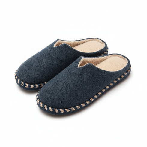 Cozy V-Notch Felt Home Slippers