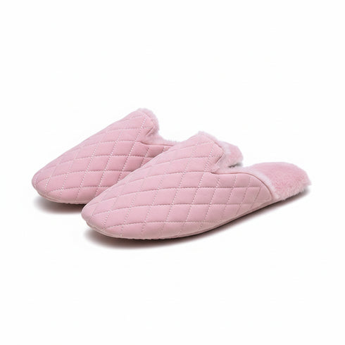 Cozy Quilted Diamond Scuff Slippers