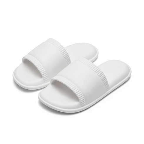 Minimalist Ribbed Soft Shower Slides