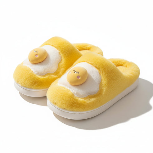 Fried Egg Plush House Slippers
