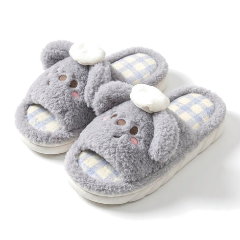Chef Koala Plaid Fluffy Slippers