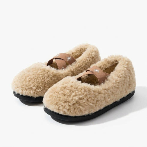 Crisscross Fleece Ballet Slippers