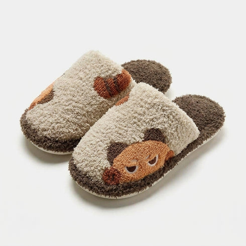 Playful Peeking Critter Plush Slippers