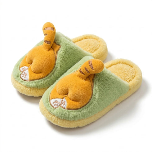 Wagging Tail Cat Bedroom Slippers