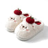 Apple Bear Plush House Slippers