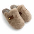 Plush Button-Tab Home Slippers