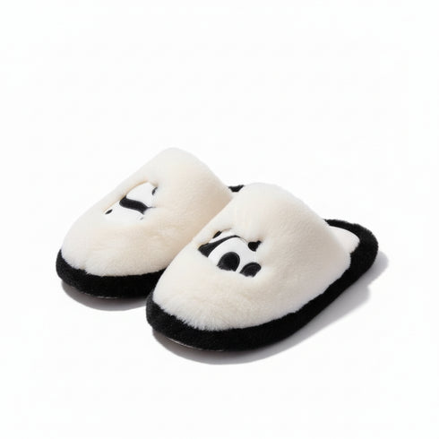 Plush Panda Face Warm Slippers