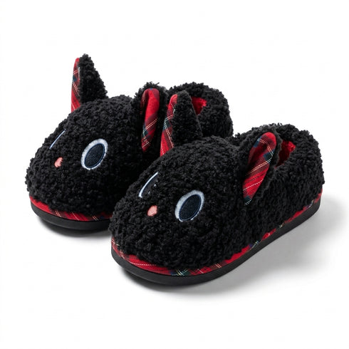 Plaid Ear Kitten House Slippers