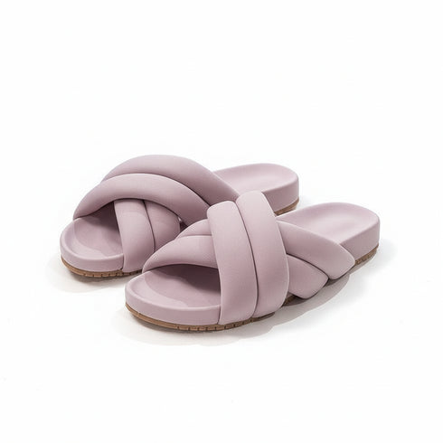 Puffy Cross Braid Comfort slides