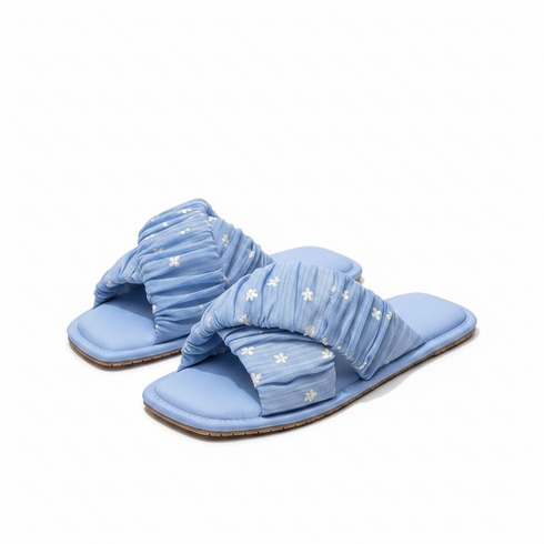Breezy Floral Scrunch Indoor Slides