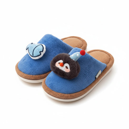 Playful Penguin Fish Fuzzy Slippers