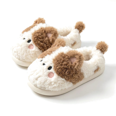 Plush Kitty Tail House Slippers