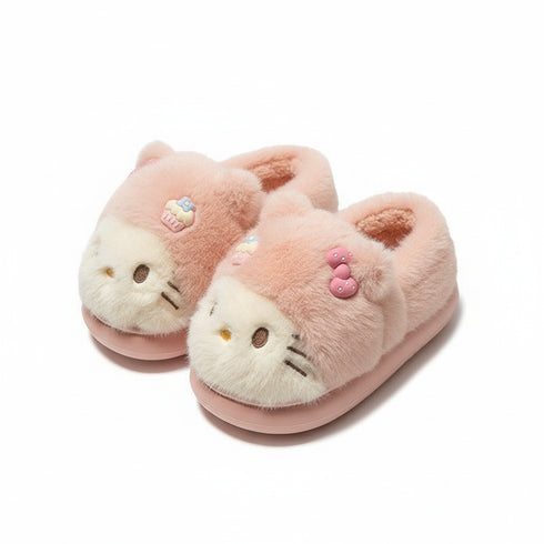 Whiskered Kitty Plush Indoor Slippers