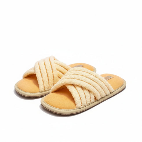 Cozy Terry Texture Cross Slides