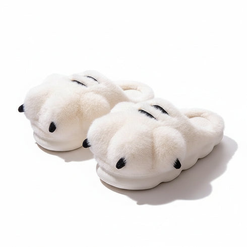 Fuzzy Tiger Paw Plush Slippers