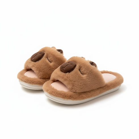 Sleepy Capybara Plush House Slippers