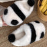 Fuzzy Panda Bear Plush Slippers