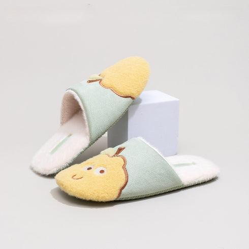 Whimsical Fruit Character Plush Slippers