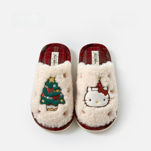 Holiday Tree Fleece House Slippers