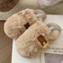 Plush Button-Tab Home Slippers