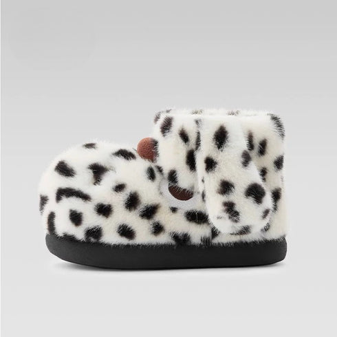Spotted Puppy Ear Plush Slippers