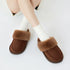 Plush Suede Slingback Platform Slippers