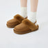 Plush Suede Slingback Platform Slippers