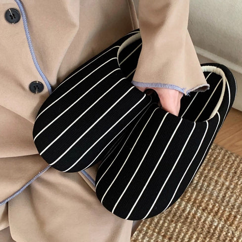 Pinstripe Slip-On Home Slippers
