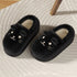 Whimsical Feline Face Plush Slippers