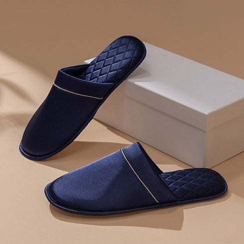 Sleek Piped Closed-Toe Slippers