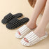 Breezy Pinstripe Linen Home Slides