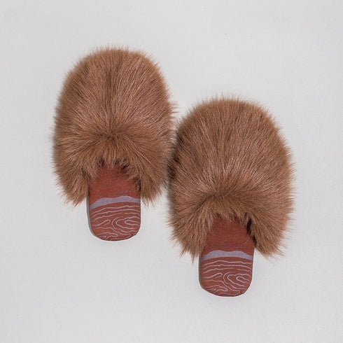 Plush Faux Fur House Slippers