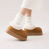 Chunky Burger Plush Platform Slippers