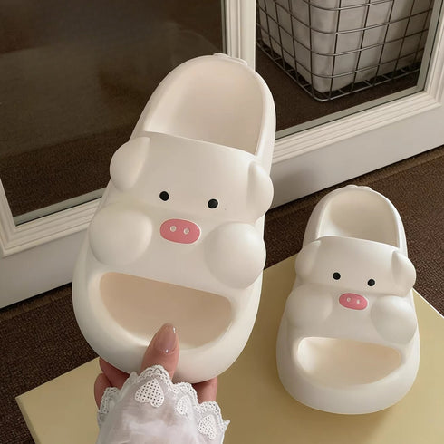 Cartoon Piggy Thick Sole Slides