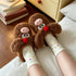 Cherry Piglet Plush House Slippers
