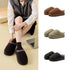 Fuzzy Teddy Fleece Platform Slippers