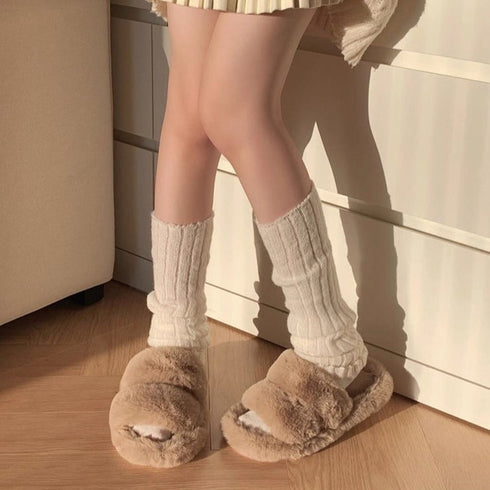 Double Puff Two-Strap Slippers