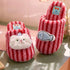 Striped Cat Fish Plush Slippers