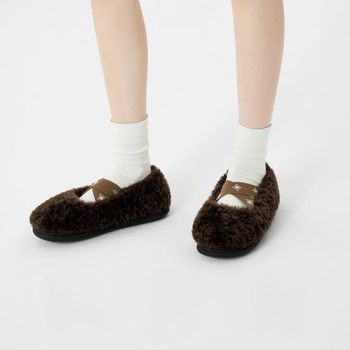 Crisscross Fleece Ballet Slippers