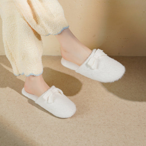 Whisper-Soft Bow Home Slippers