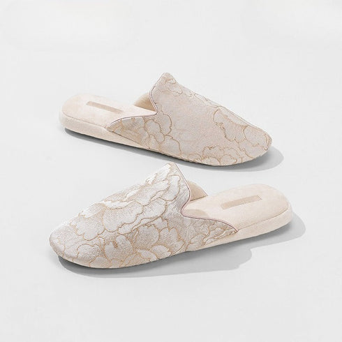 Petal-Stitch Indoor Mule Slippers