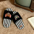 Cartoon Striped Open Toe Slides