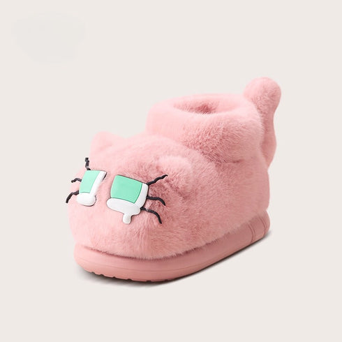Whimsical Feline Plush Home Boots