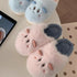 Playful Cartoon Face Plush Slippers