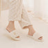 Plush Daisy-Embellished Home Slippers