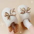 Ribbon Bowknot Fuzzy Platform Slippers