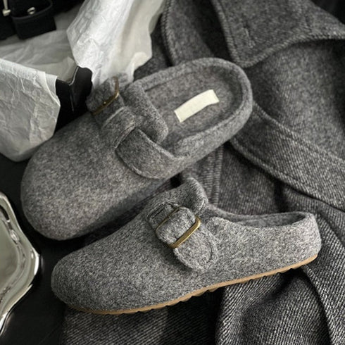 Felt Buckle Slip-On Clogs
